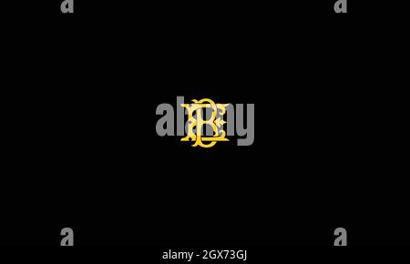 LETTERS B E LOGO DESIGN WITH NEGATIVE SPACE EFFECT FOR ILLUSTRATION USE Stock Vector