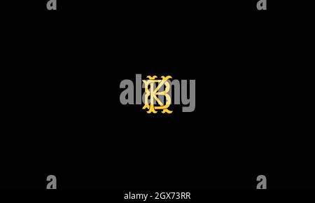 LETTERS B K LOGO DESIGN WITH NEGATIVE SPACE EFFECT FOR ILLUSTRATION USE Stock Vector