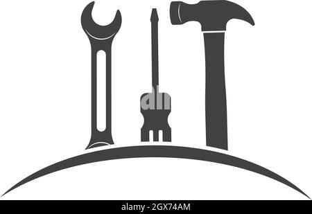 wrench vector illustration and icon of automotive repair Stock Vector