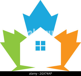 maple leave house concept vector illustration Stock Vector