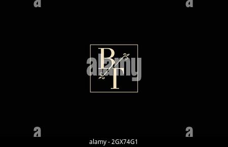 LETTERS B T LOGO DESIGN WITH NEGATIVE SPACE EFFECT FOR ILLUSTRATION USE Stock Vector
