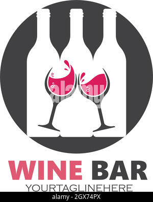 wine logo icon vector illustration design Stock Vector