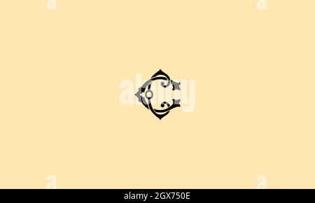 LETTER CC LOGO DESIGN WITH NEGATIVE SPACE EFFECT FOR ILLUSTRATION USE Stock Vector