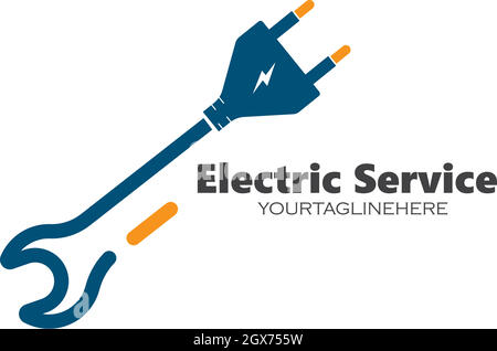 electrical service and installation logo icon vector Stock Vector