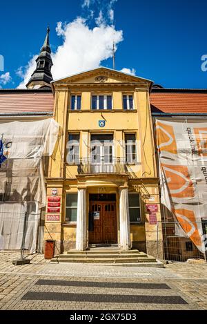 Bolkow, Poland - August 08, 2021. Municipal Office in main square Stock Photo