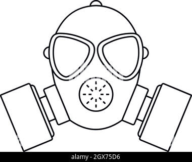 Respirator icon, outline style Stock Vector