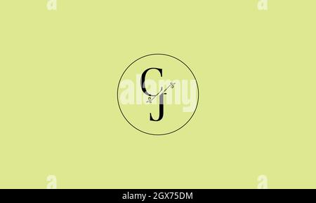 LETTERS CJ LOGO DESIGN WITH NEGATIVE SPACE EFFECT FOR ILLUSTRATION USE Stock Vector