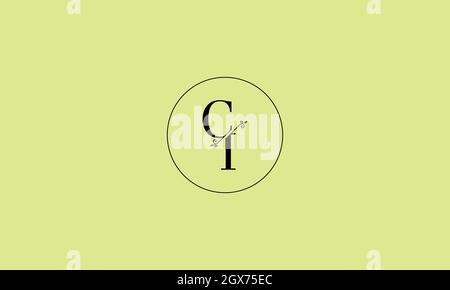 LETTERS CI LOGO DESIGN WITH NEGATIVE SPACE EFFECT FOR ILLUSTRATION USE Stock Vector