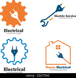 electrical service and installation logo icon vector Stock Vector