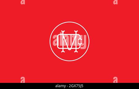 LETTERS CM LOGO DESIGN WITH NEGATIVE SPACE EFFECT FOR ILLUSTRATION USE Stock Vector