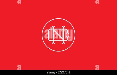 LETTERS CN LOGO DESIGN WITH NEGATIVE SPACE EFFECT FOR ILLUSTRATION USE Stock Vector