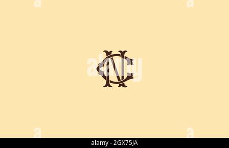 LETTERS CN LOGO DESIGN WITH NEGATIVE SPACE EFFECT FOR ILLUSTRATION USE Stock Vector