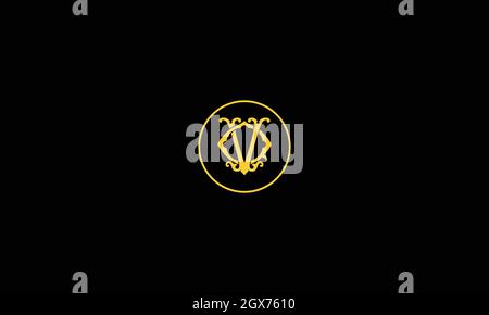 letters qv logo design with negative space effect for illustration use Stock Vector