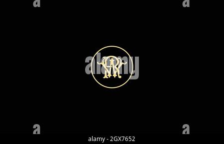 letters rw logo design with negative space effect for illustration use Stock Vector