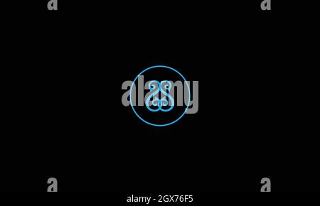 letters ss logo design with negative space effect for illustration use Stock Vector