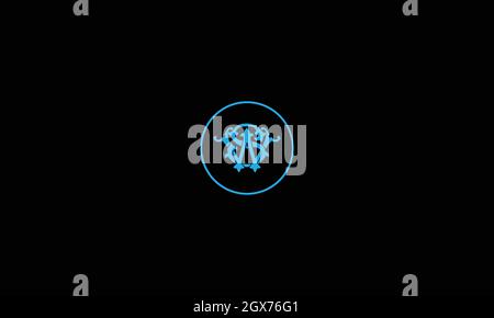 letters sw logo design with negative space effect for illustration use Stock Vector