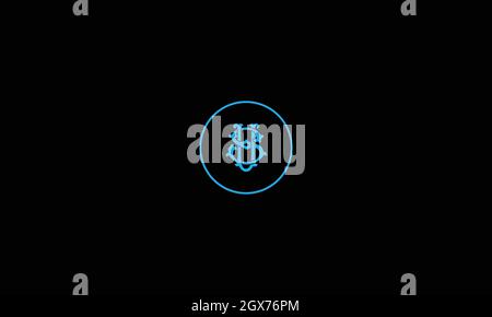 letters su logo design with negative space effect for illustration use Stock Vector