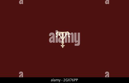 letters ty logo design with negative space effect for illustration use Stock Vector