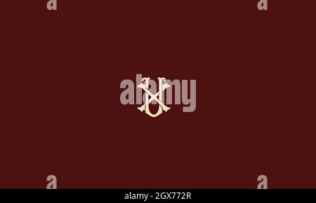 letters ux logo design with negative space effect for illustration use Stock Vector