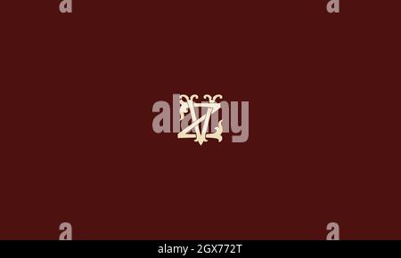 letters vz logo design with negative space effect for illustration use Stock Vector