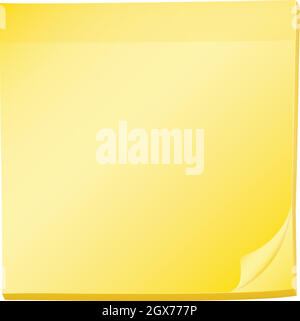 A topview of a pad of yellow post-it Stock Vector