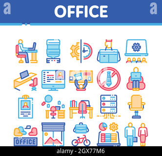 Office And Workplace Collection Icons Set Vector Stock Vector