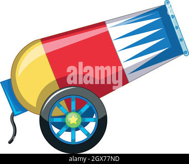 A colorful cannon on white background Stock Vector