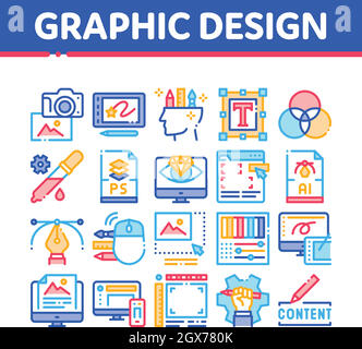 Graphic Design And Creativity Icons Set Vector Stock Vector