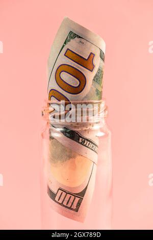 Concept of value and savings of US dollars Stock Photo