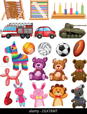 Set of children toys Stock Vector