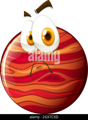 Facial expression on planet Stock Vector