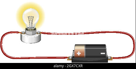 Science experiment of electric circuit Stock Vector