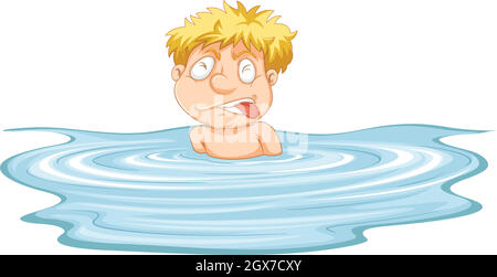 A Man Need Help in the Water Stock Vector