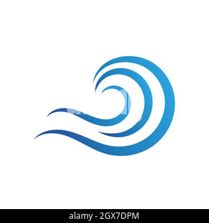Water wave icon vector template logo Stock Vector