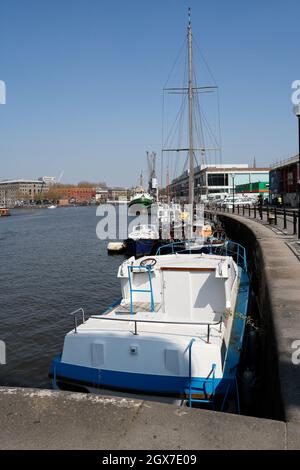 View across the floating harbour in Bristol England, showing the skyline Stock Photo