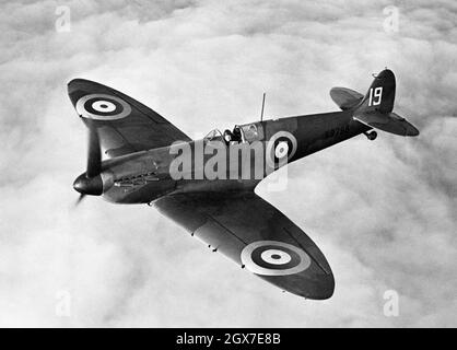 The Mk1 Supermarine Spitfire which was used heavily during The Battle of Britain Stock Photo