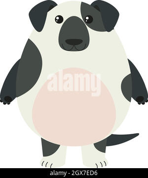 Black and white dog with happy face Stock Vector