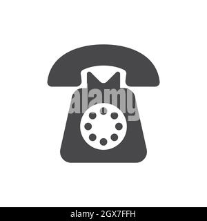 Old analog phone vector icon Stock Vector