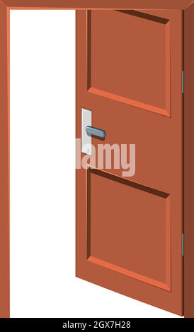 Wooden door left open Stock Vector