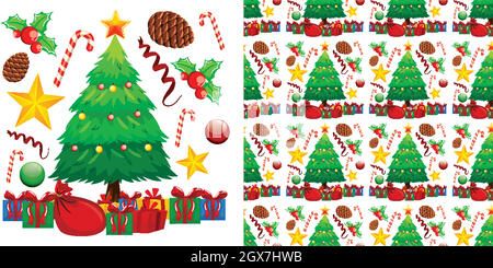 Seamless background design with christmas theme Stock Vector