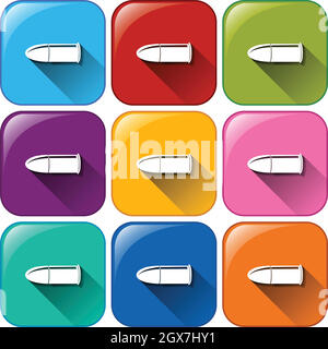 Buttons with bullets Stock Vector