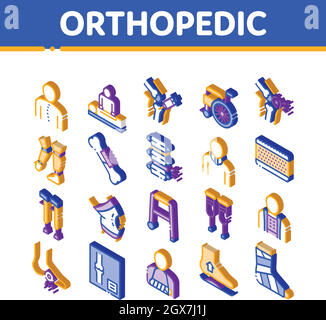 Orthopedic Isometric Icons Set Vector Stock Vector