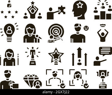 Human Talent Collection Elements Icons Set Vector Stock Vector