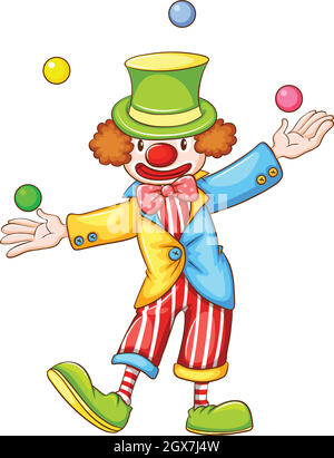 Happy clown juggling with colorful balls Stock Vector Image & Art - Alamy