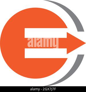 E Letter arrow Logo Business Template Vector icon Stock Vector