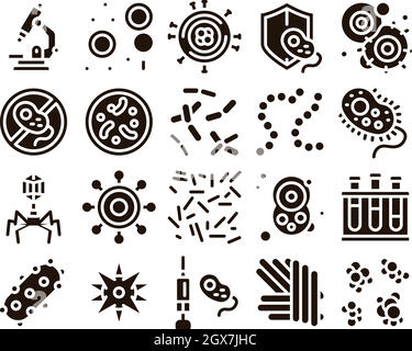 Pathogen Elements Vector Sign Icons Set Stock Vector