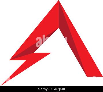 A Letter Lightning Logo Template vector icon illustration design Stock Vector