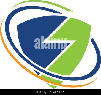Power Shield logo template vector illustration Stock Vector
