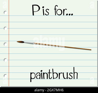 Flashcard alphabet P is for paintbrush Stock Vector Image & Art - Alamy