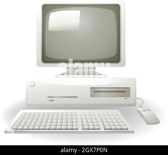 Old computer Stock Vector